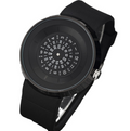 Unique Turntable Black Quartz Wristwatch Men