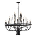 24-Light Industrial Black Iron Chandelier