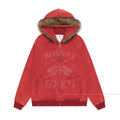 Woolen collar cardigan hooded sweatshirt