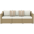 Rattan 3-Seater Outdoor Sofa with Cushions