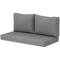 Gray Outdoor Loveseat Cushion Set 2-Seater